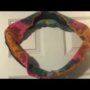 Multicolored knit infinity scarf